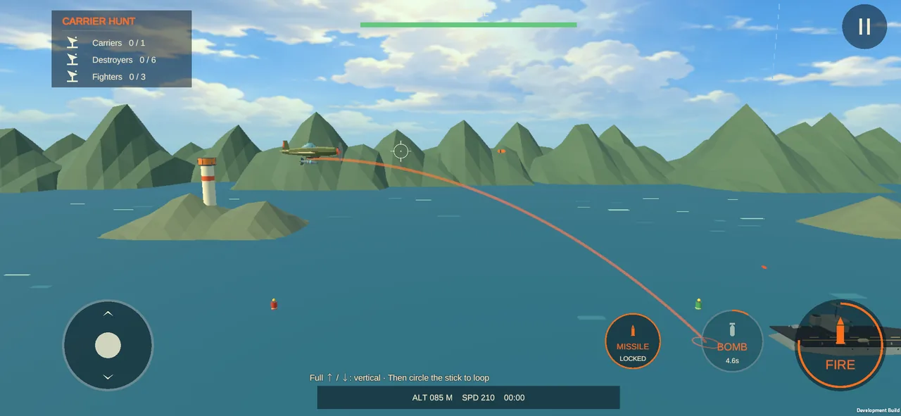 Actual ocean mission with ships below the player aircraft